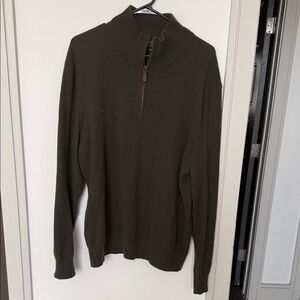 Ralph Lauren Men's Dark Green Zip-Up Sweater